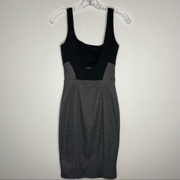 Aqua Black White Chevron Sleeveless Bodycon Career Casual‎ Dress Made in USA M - Picture 5 of 8